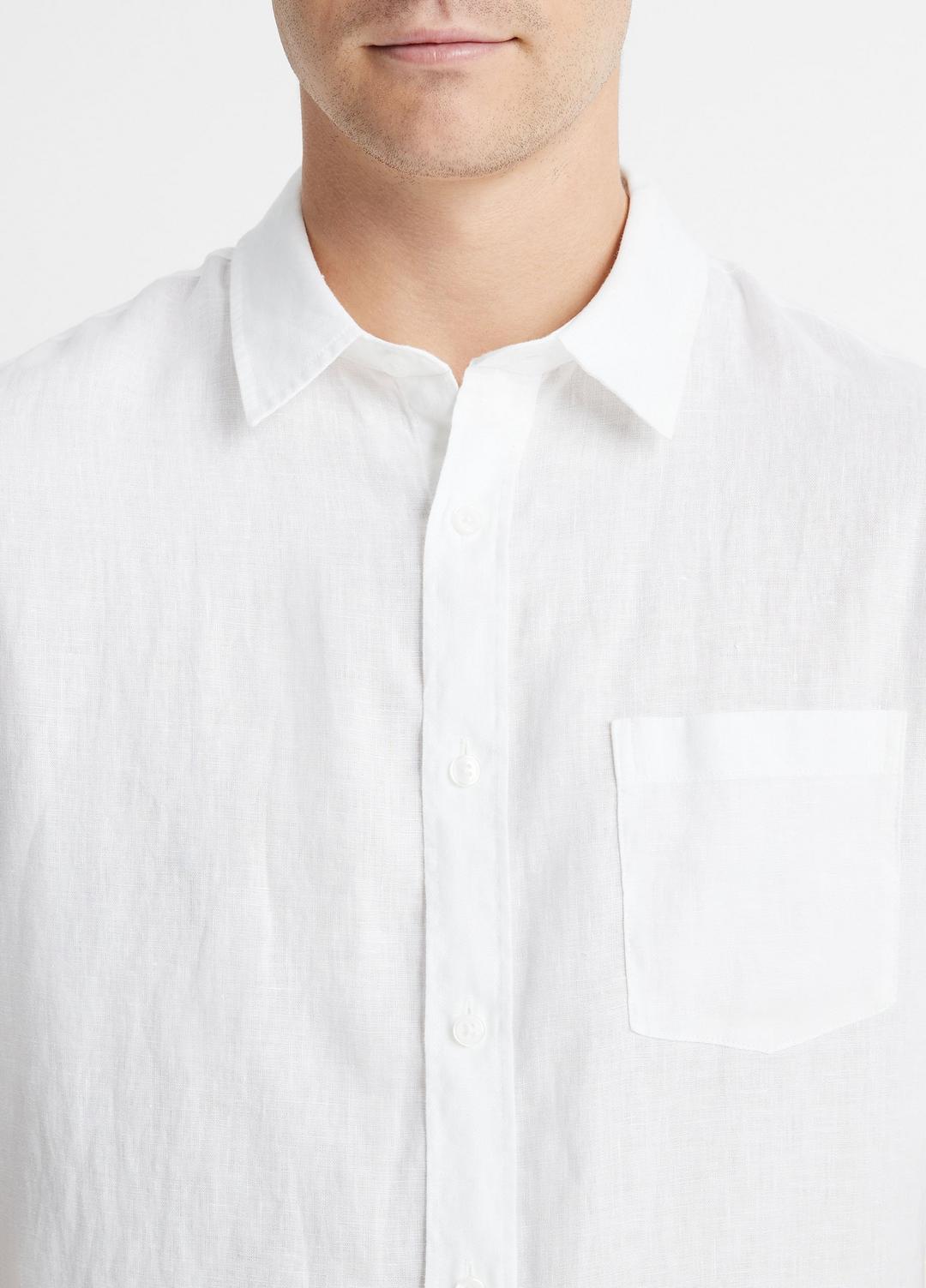 Linen Short-Sleeve Shirt in Short Sleeve - OPTIC WHITE