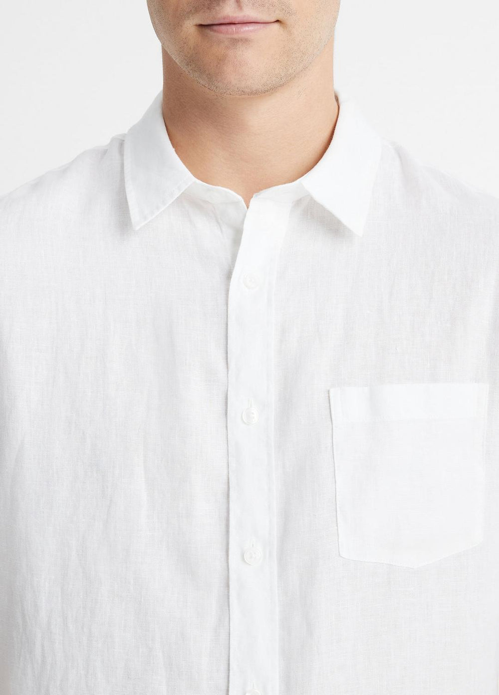Linen Short-Sleeve Shirt in Short Sleeve - OPTIC WHITE
