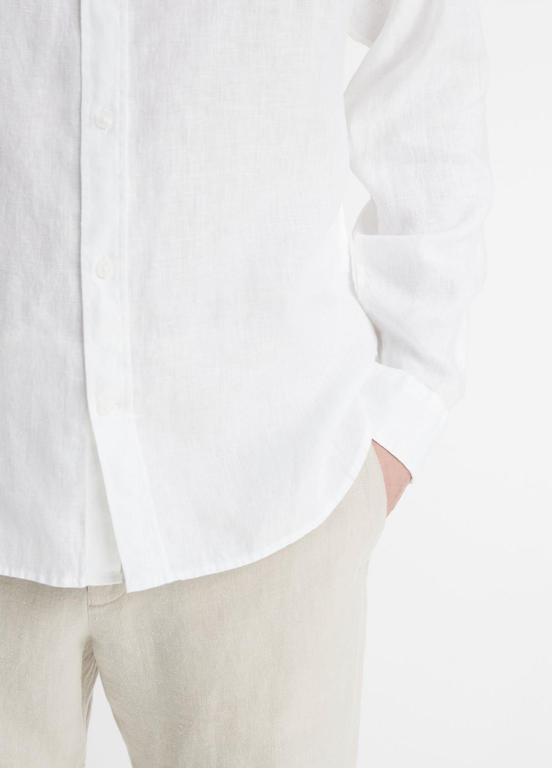 Linen Long-Sleeve Shirt in Long Sleeve - OPTIC WHITE