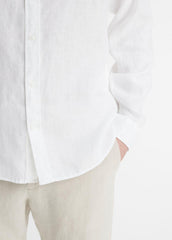 Linen Long-Sleeve Shirt in Long Sleeve - OPTIC WHITE