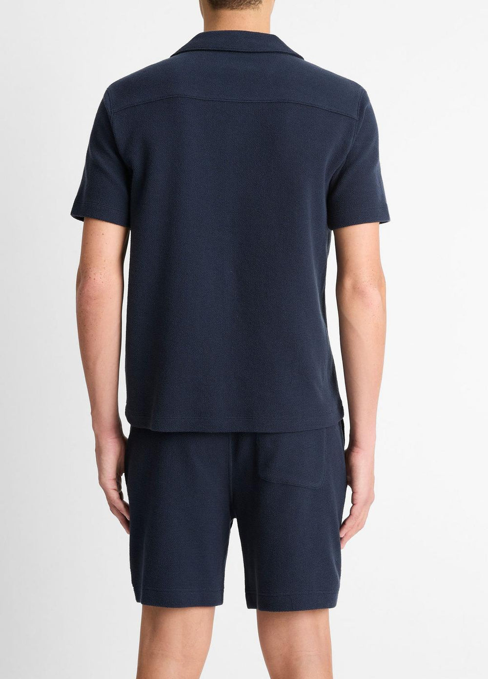 Cotton Bouclé Cabana Shirt in Short Sleeve - COASTAL BLUE