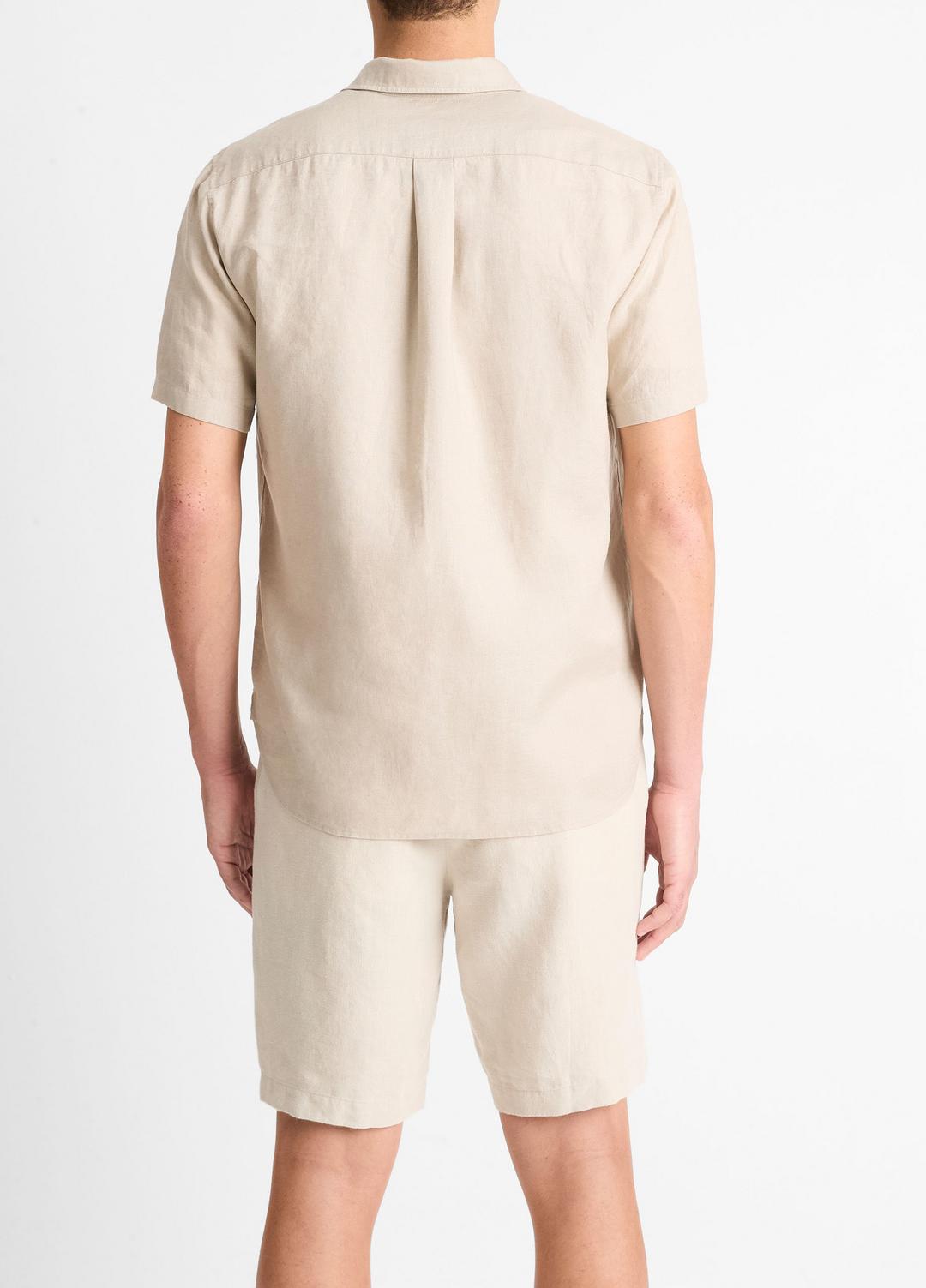 Linen Short-Sleeve Shirt in Short Sleeve - PUMICE ROCK
