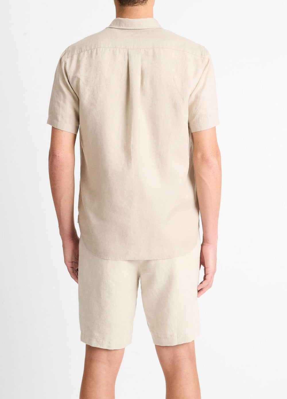 Linen Short-Sleeve Shirt in Short Sleeve - PUMICE ROCK