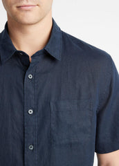 Linen Short-Sleeve Shirt in Short Sleeve - COASTAL BLUE