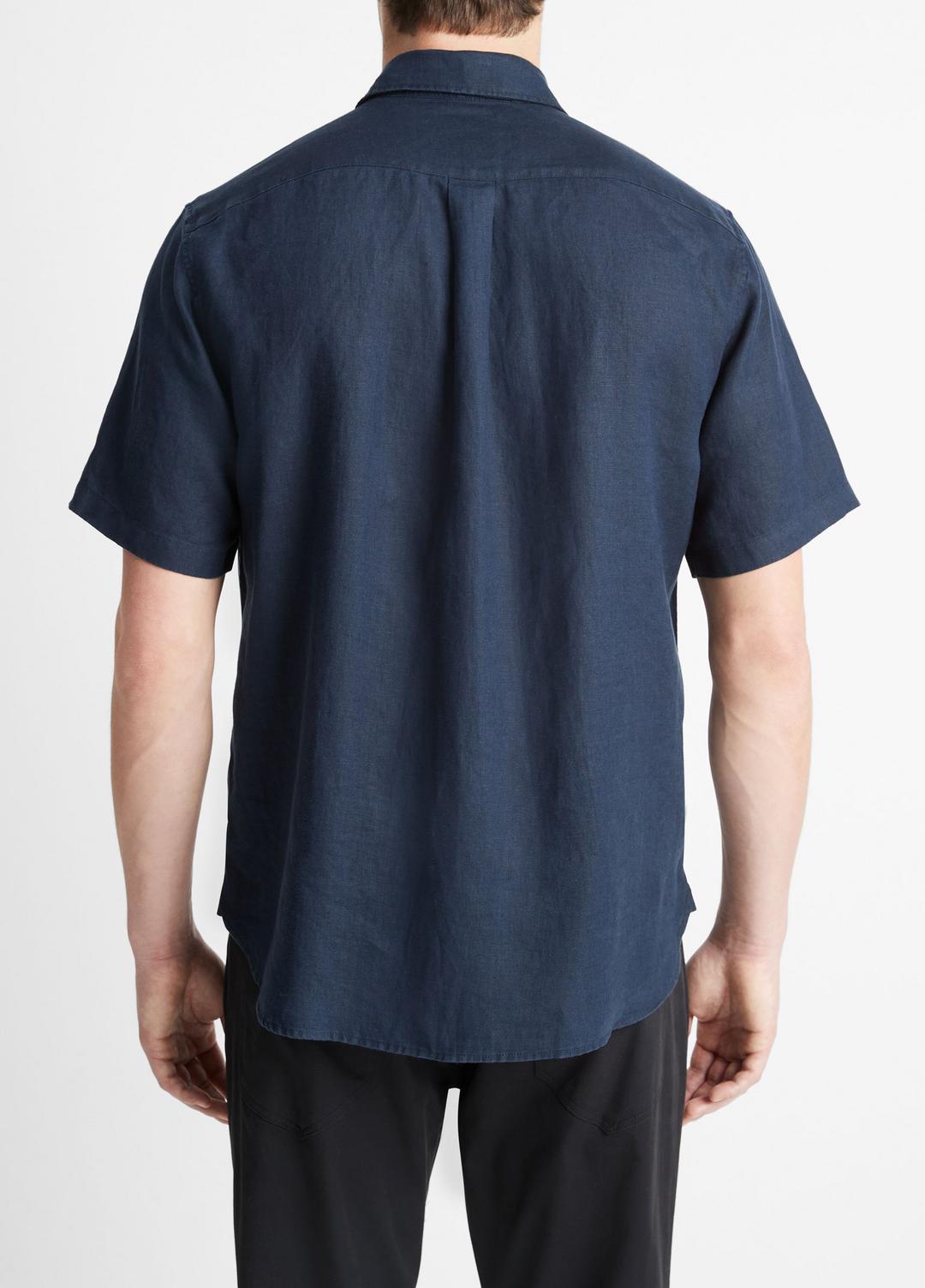 Linen Short-Sleeve Shirt in Short Sleeve - COASTAL BLUE