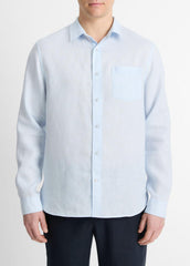 Linen Long-Sleeve Shirt in Long Sleeve - GLACIER