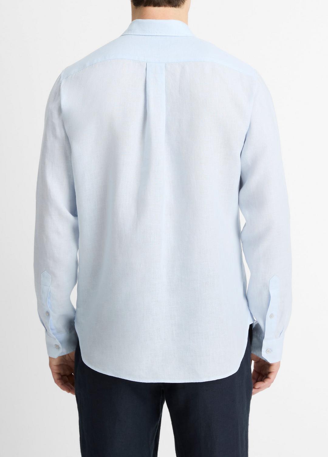 Linen Long-Sleeve Shirt in Long Sleeve - GLACIER