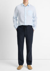 Linen Long-Sleeve Shirt in Long Sleeve - GLACIER