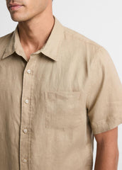 Linen Short-Sleeve Shirt in Long Sleeve - TEAK