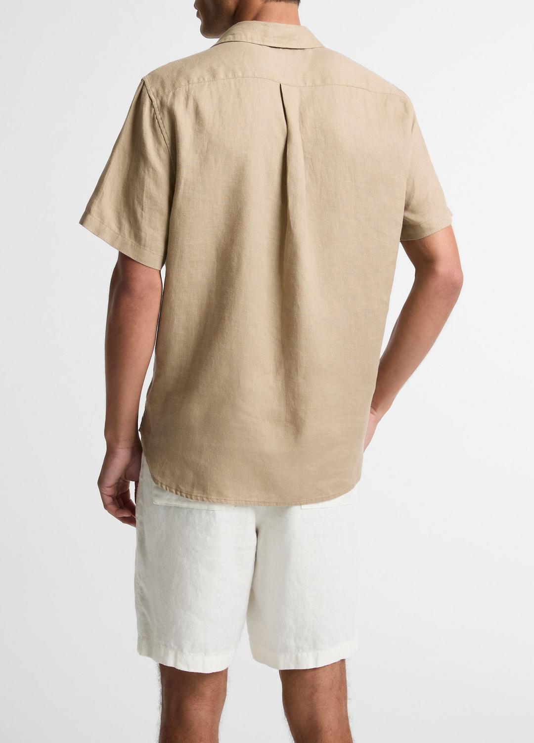 Linen Short-Sleeve Shirt in Long Sleeve - TEAK
