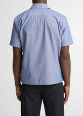 Cotton Short-Sleeve Button-Front Shirt  in Short Sleeve - INDIGO