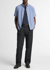 Cotton Short-Sleeve Button-Front Shirt  in Short Sleeve - INDIGO