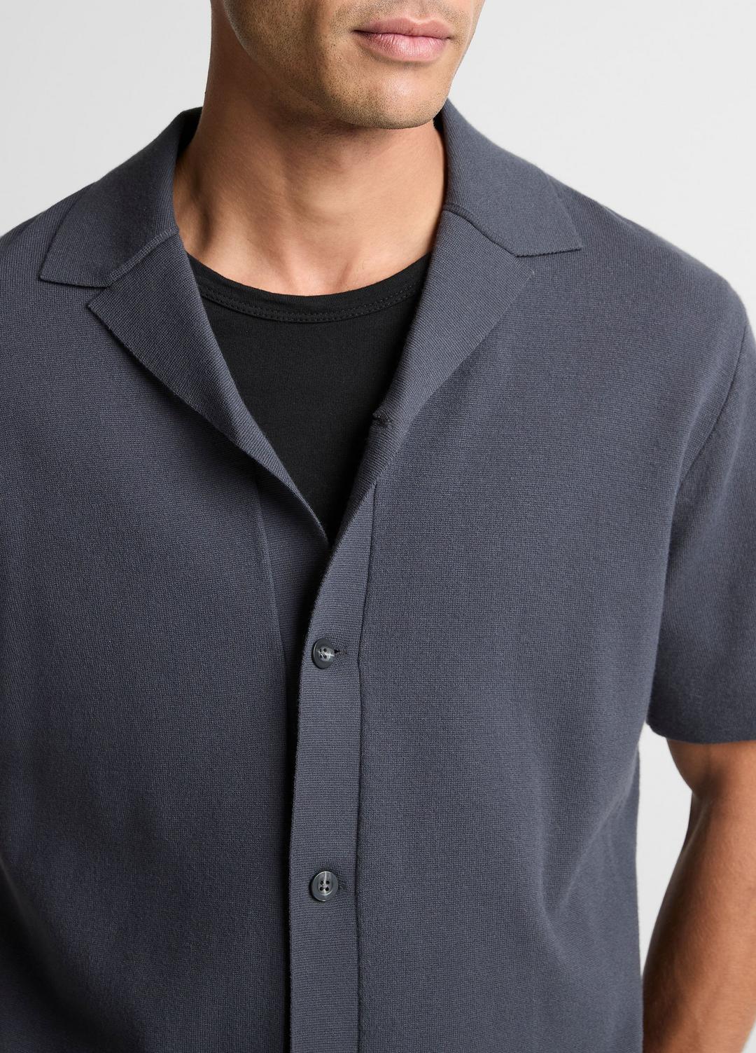 Merino Wool Cabana Shirt  in Short Sleeve - STUDIO