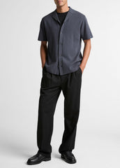 Merino Wool Cabana Shirt  in Short Sleeve - STUDIO