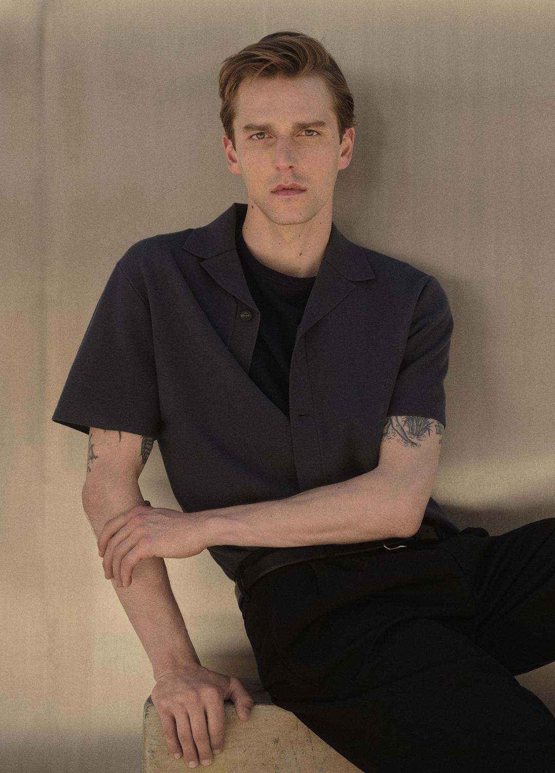 Merino Wool Cabana Shirt  in Short Sleeve - STUDIO