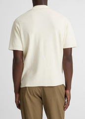 Merino Wool Cabana Shirt  in Short Sleeve - CLASSIC CREAM