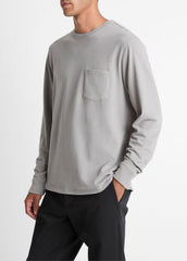 Sueded Jersey Long-Sleeve Pocket T-Shirt in Long Sleeve - HEATHER MOUSE