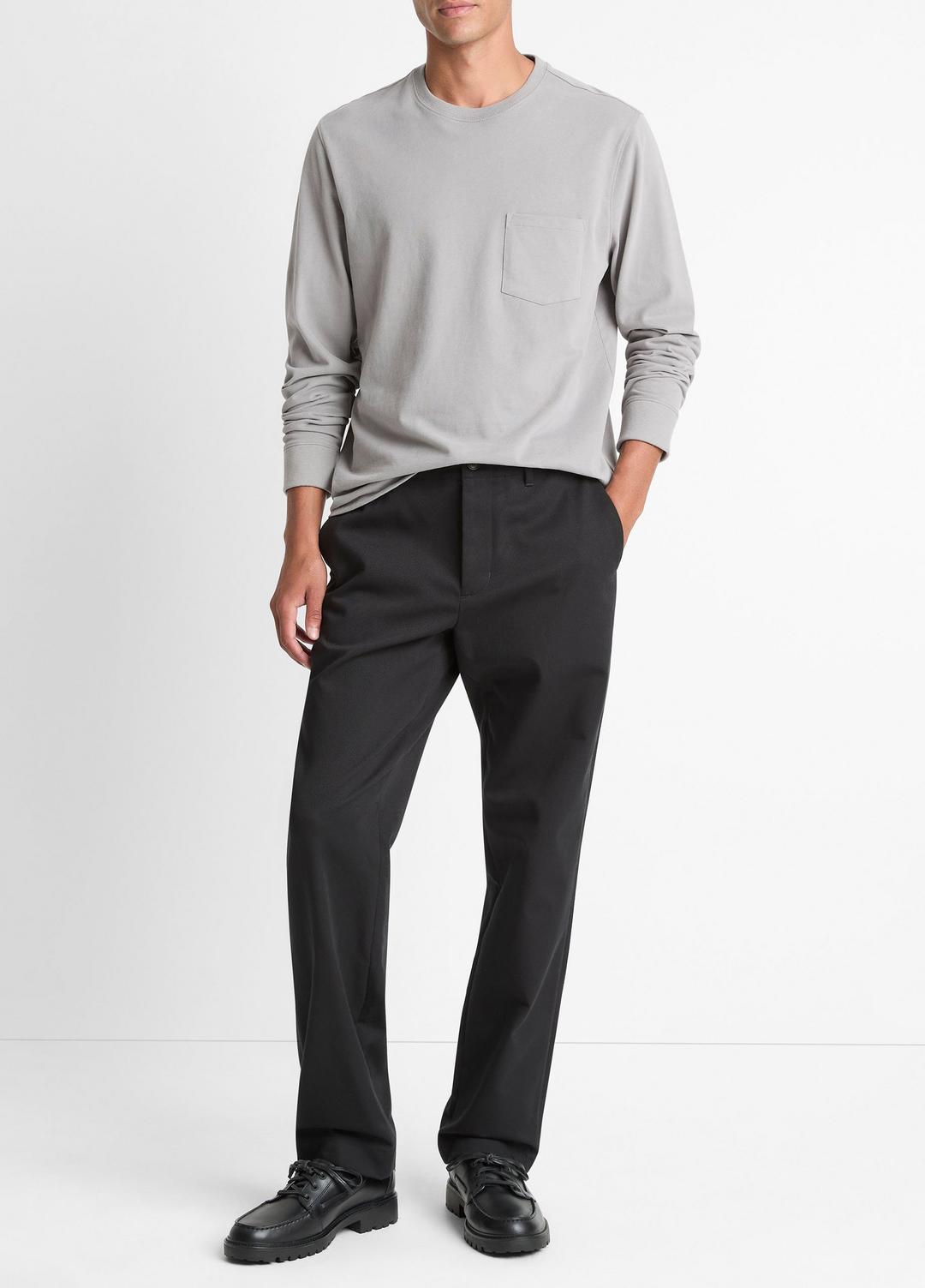 Sueded Jersey Long-Sleeve Pocket T-Shirt in Long Sleeve - HEATHER MOUSE