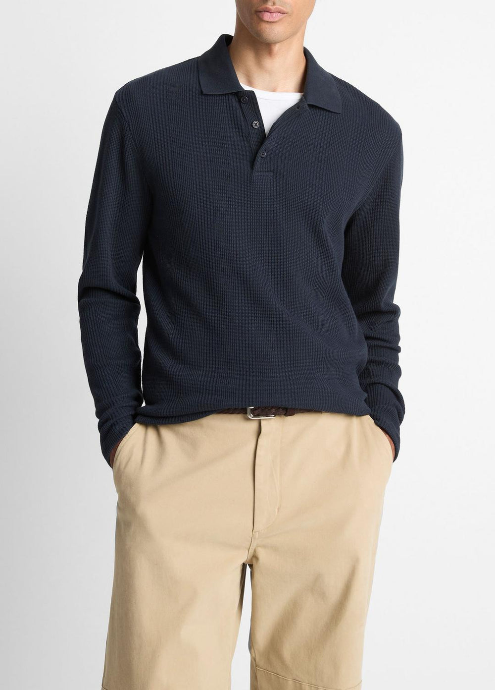 Variegated Cotton Polo Shirt in Henleys & Polos - COASTAL BLUE