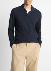 Variegated Cotton Polo Shirt in Henleys & Polos - COASTAL BLUE