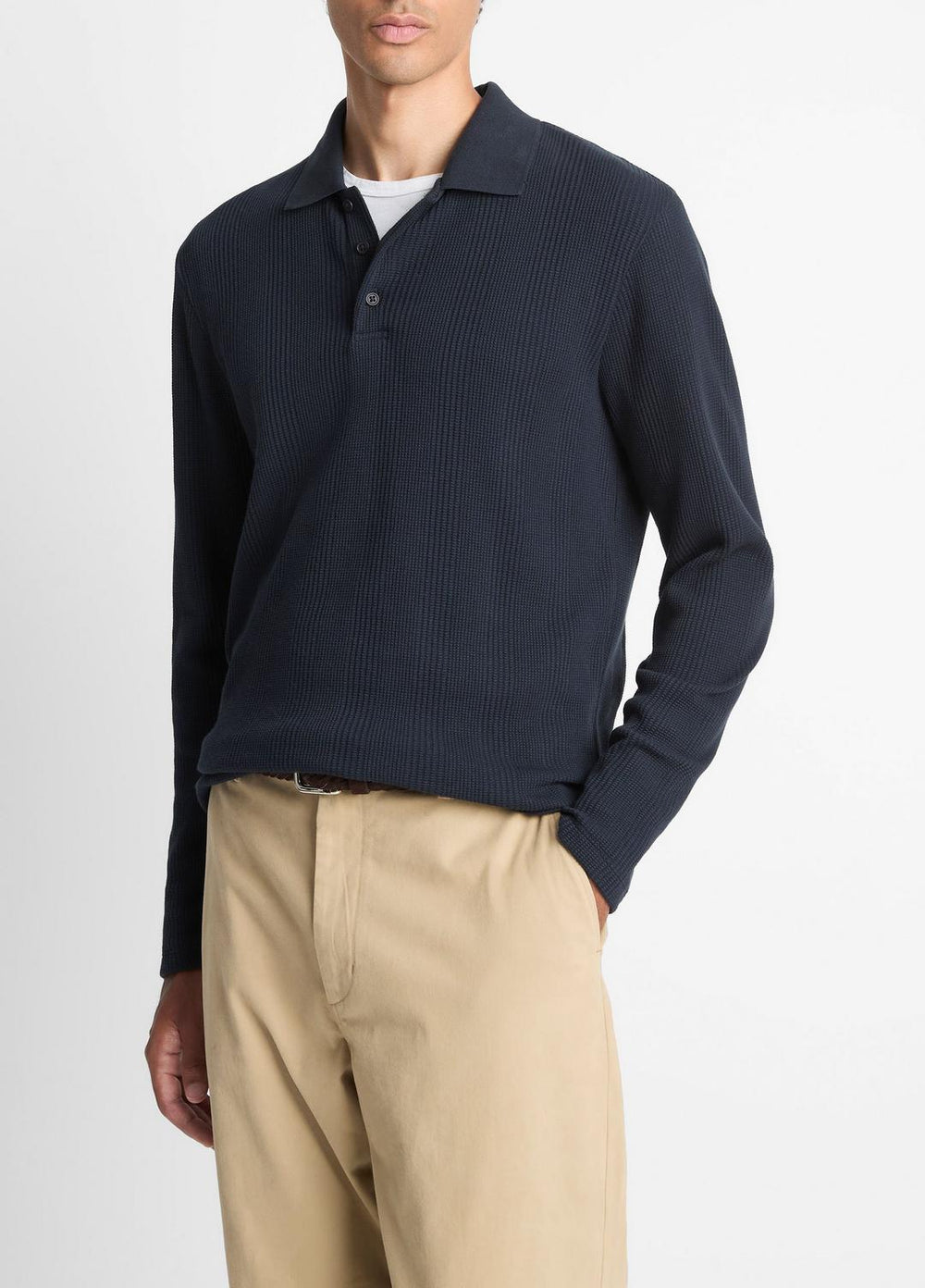 Variegated Cotton Polo Shirt in Henleys & Polos - COASTAL BLUE