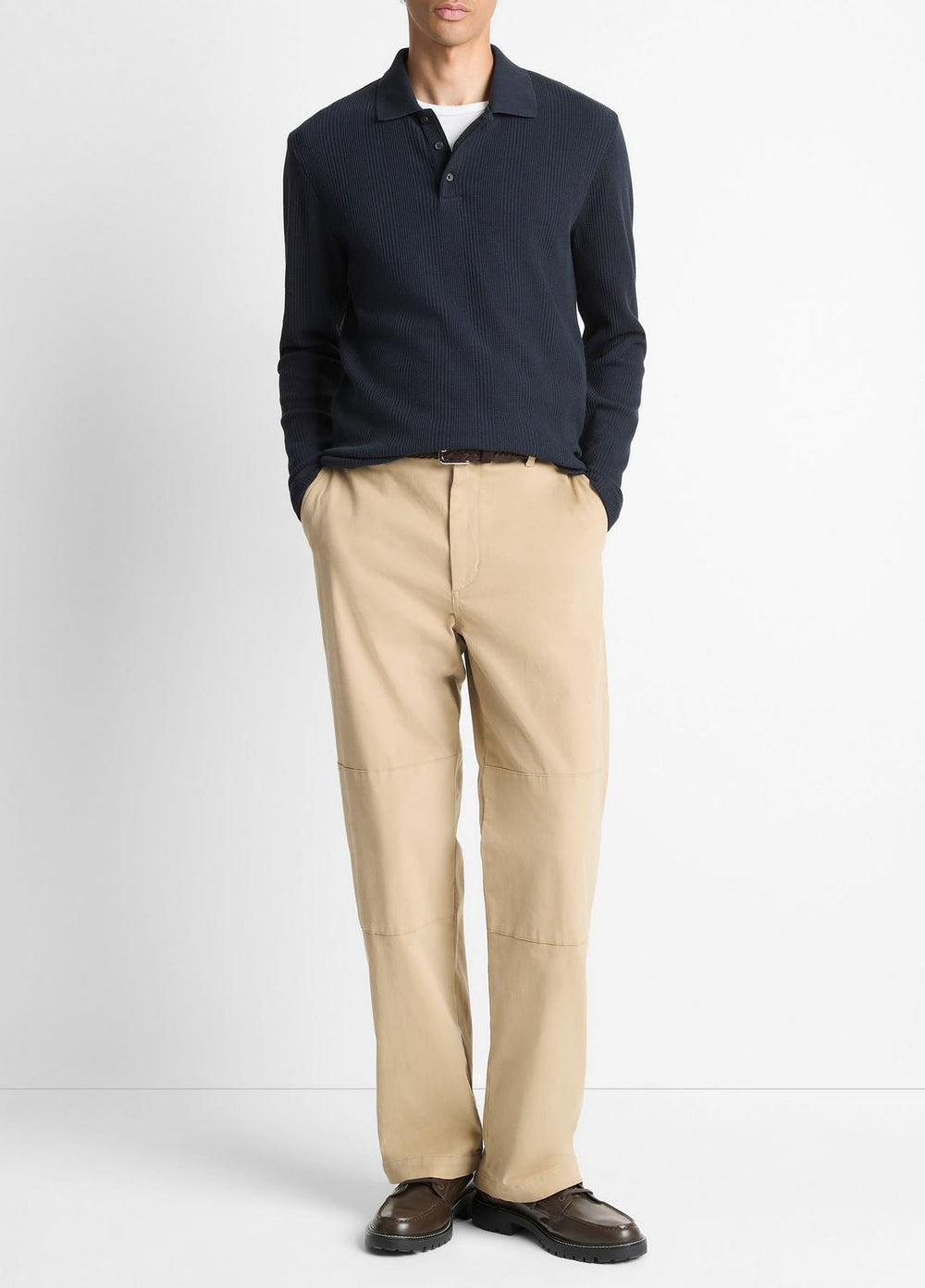 Variegated Cotton Polo Shirt in Henleys & Polos - COASTAL BLUE