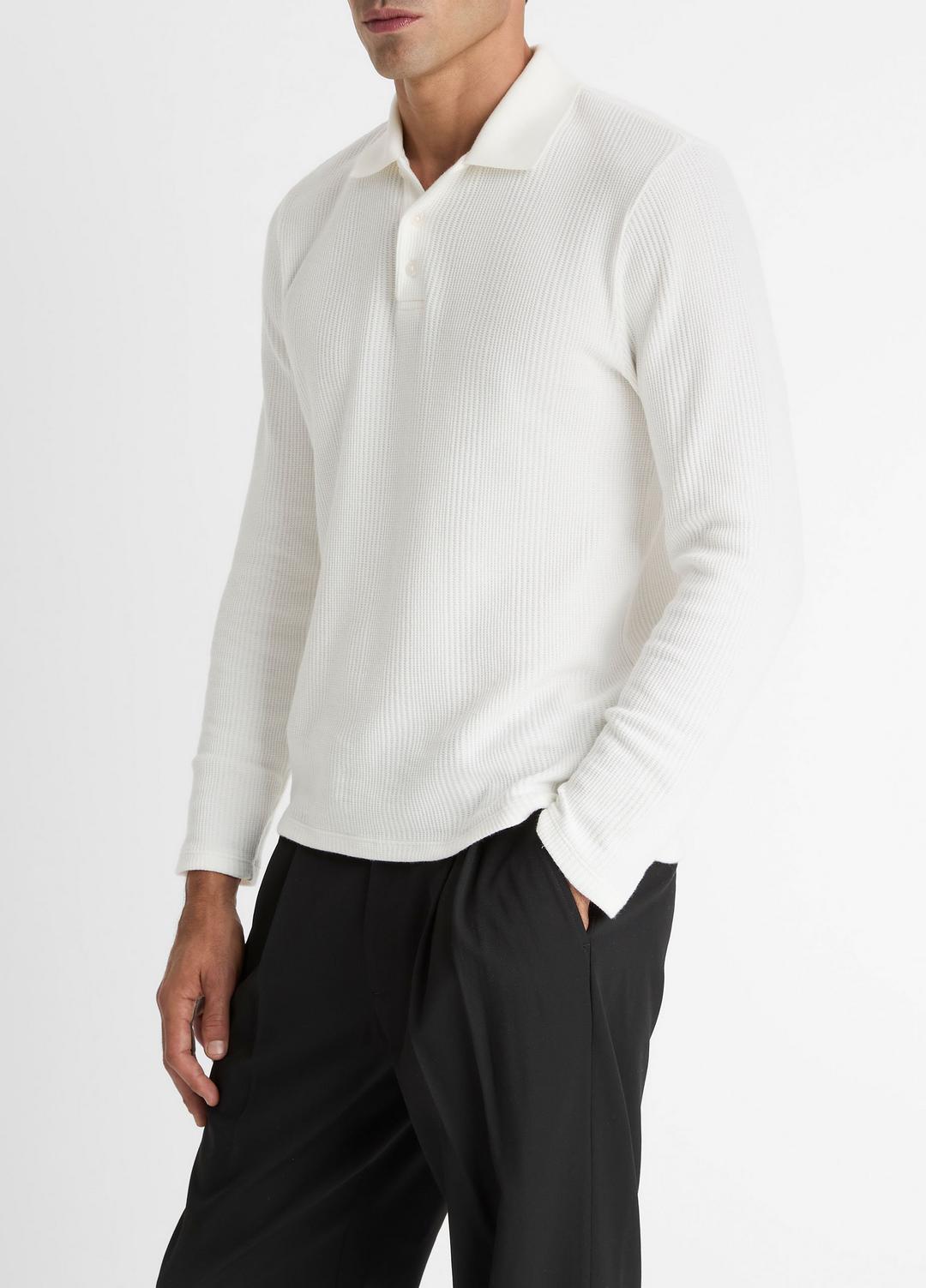 Variegated Cotton Polo Shirt in Henleys & Polos - OFF WHITE
