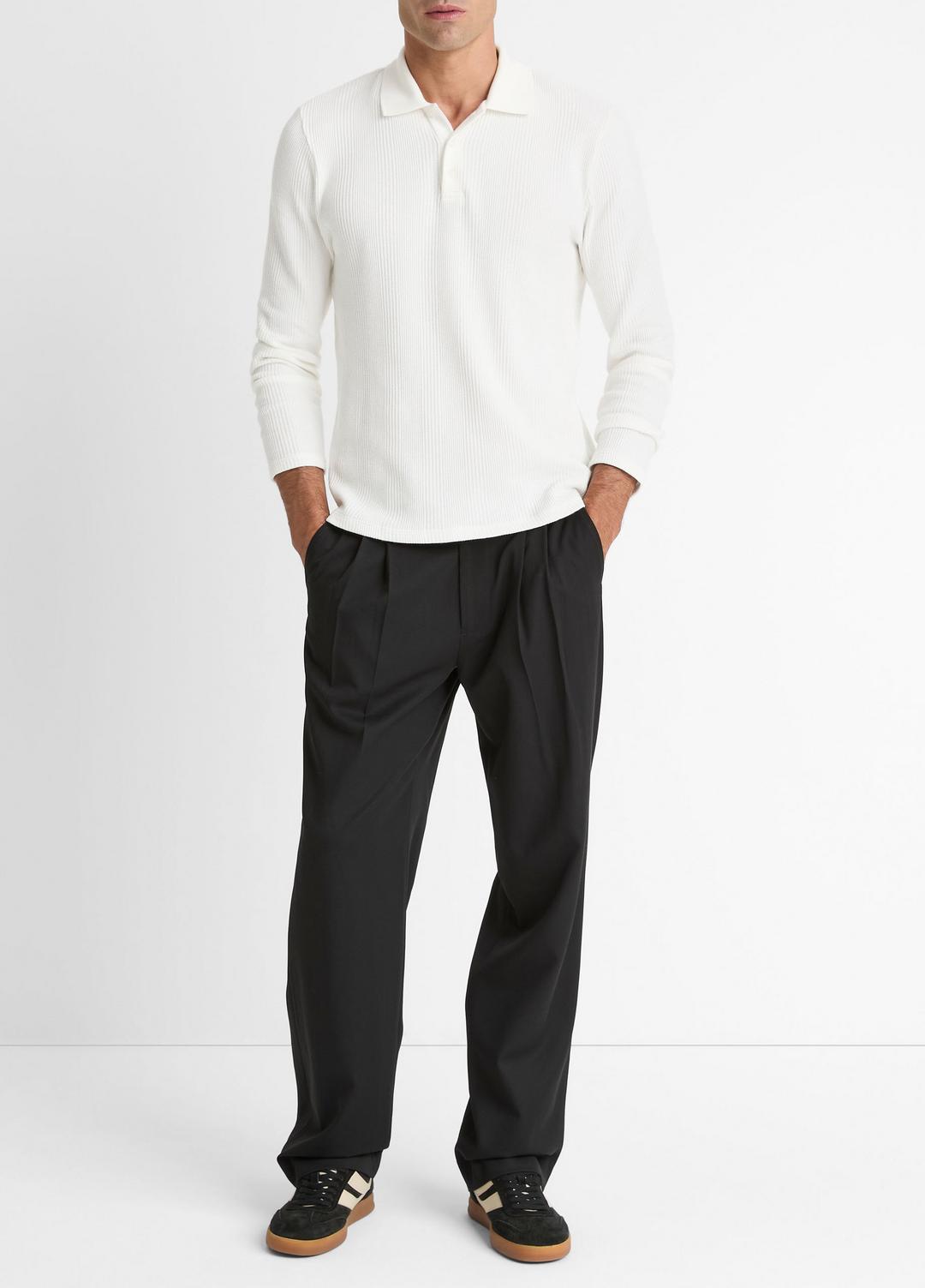 Variegated Cotton Polo Shirt in Henleys & Polos - OFF WHITE