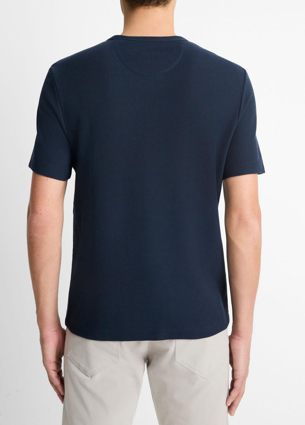 Pima Cotton Piqué Crew Neck T-Shirt in Short Sleeve - COASTAL BLUE
