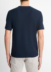 Pima Cotton Piqué Crew Neck T-Shirt in Short Sleeve - COASTAL BLUE