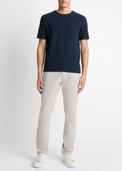 Pima Cotton Piqué Crew Neck T-Shirt in Short Sleeve - COASTAL BLUE