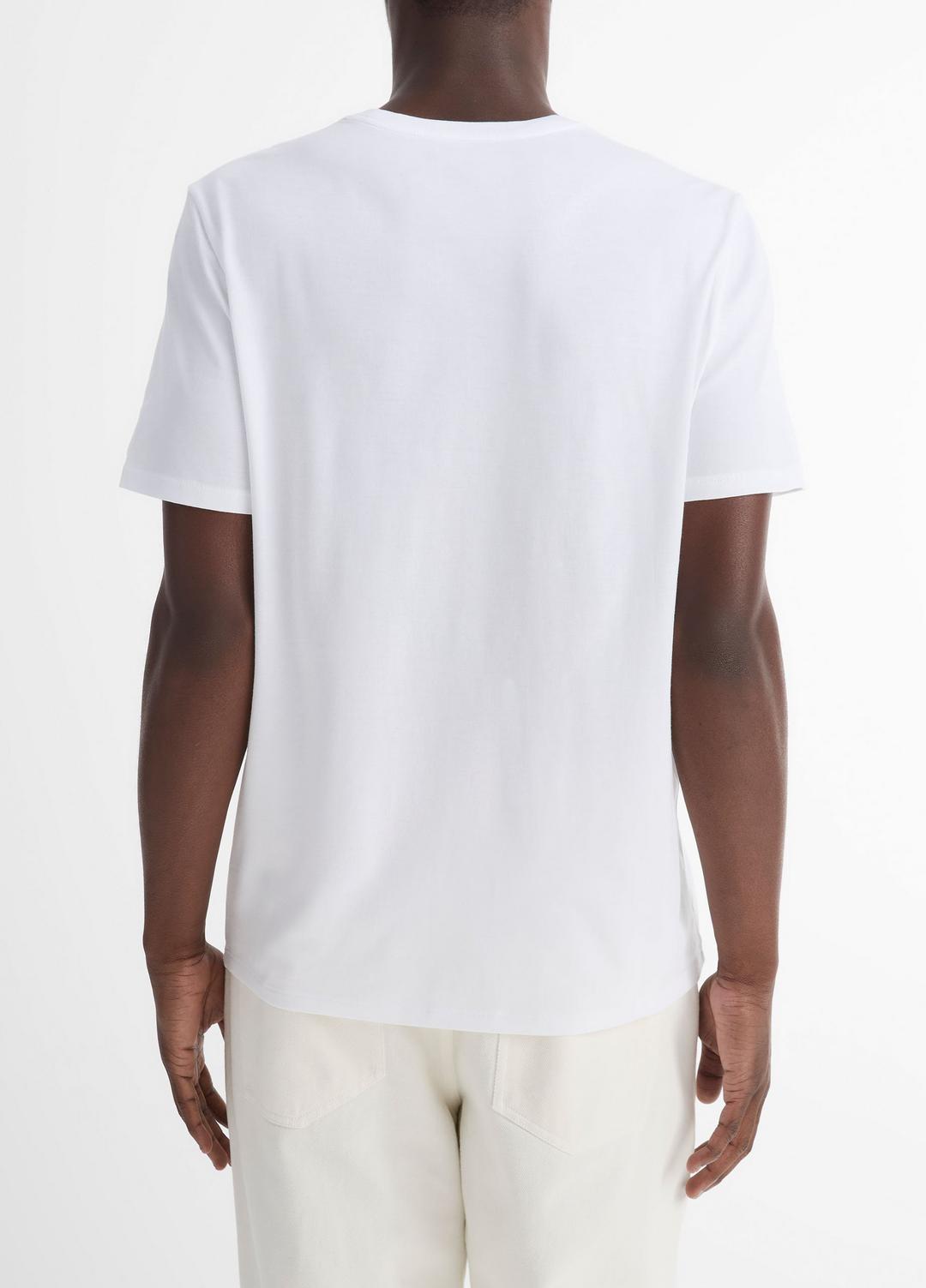 Pima Cotton Crew Neck T-Shirt in Short Sleeve - OPTIC WHITE
