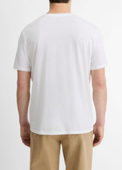Pima Cotton V-Neck T-Shirt in Short Sleeve - OPTIC WHITE
