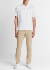 Linen Polo Shirt in Henleys & Polos - OPTIC WHITE