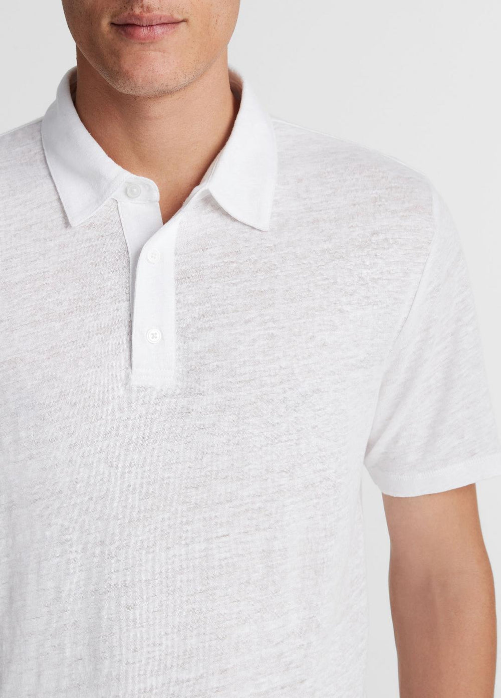 Linen Polo Shirt in Henleys & Polos - OPTIC WHITE