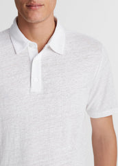Linen Polo Shirt in Henleys & Polos - OPTIC WHITE