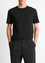 Garment Dye Cotton T-Shirt in Short Sleeve - TRUE BLACK