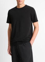 Garment Dye Cotton T-Shirt in Short Sleeve - TRUE BLACK