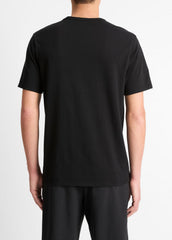 Garment Dye Cotton T-Shirt in Short Sleeve - TRUE BLACK