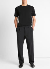 Garment Dye Cotton T-Shirt in Short Sleeve - TRUE BLACK
