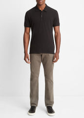 Classic Slub Polo Shirt in Henleys & Polos - BLACK
