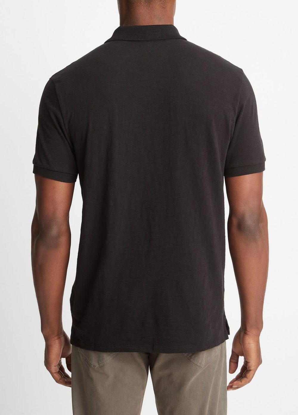 Classic Slub Polo Shirt in Henleys & Polos - BLACK