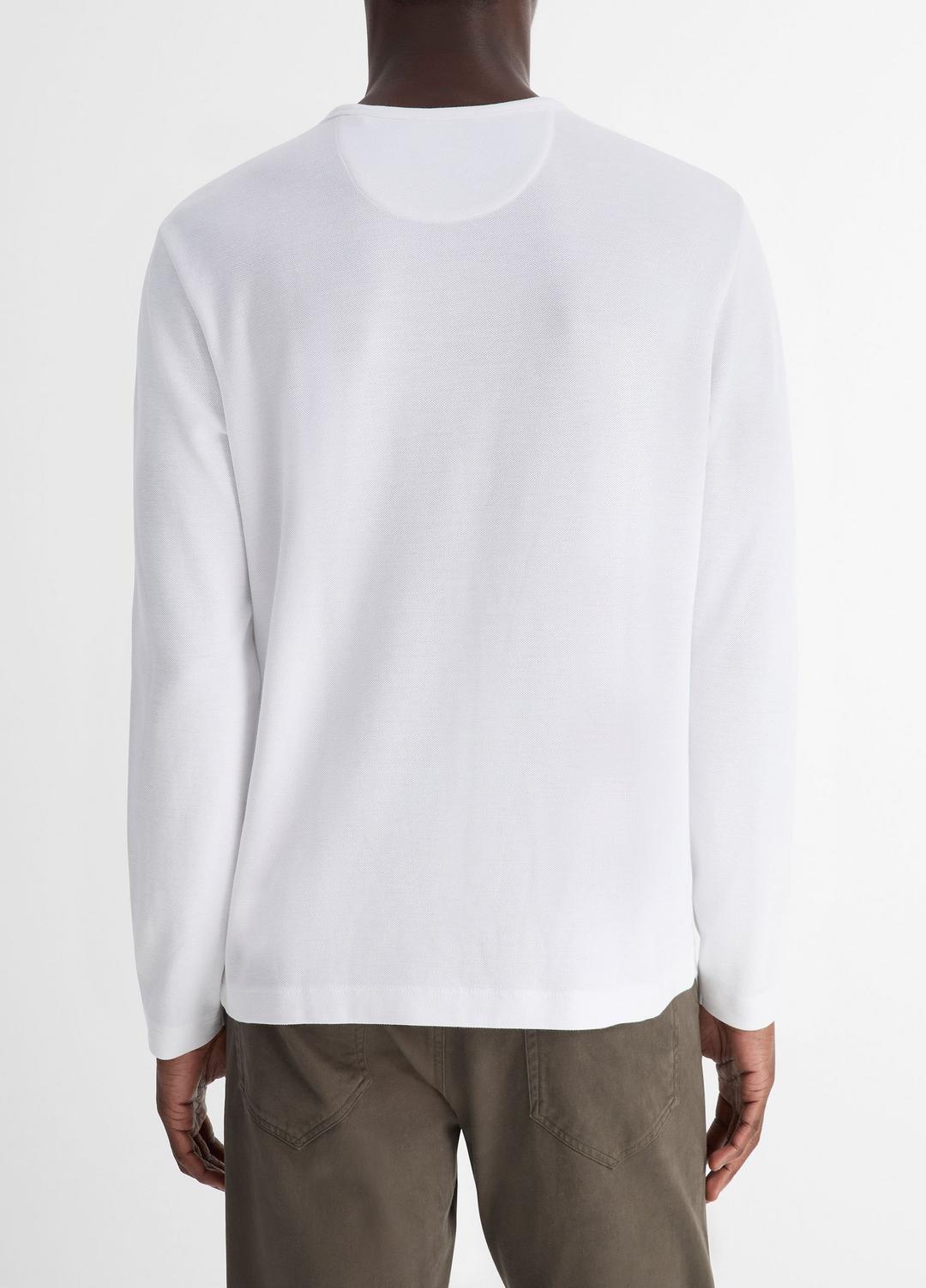 Pima Cotton Piqué Long-Sleeve T-Shirt in Long Sleeve - OPTIC WHITE