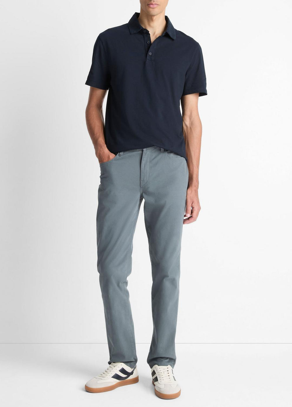 Garment Dye Cotton Polo Shirt in Henleys & Polos - WASHED COASTAL