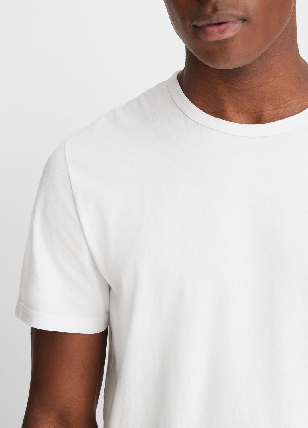 Garment Dye Cotton T-Shirt in Short Sleeve - OPTIC WHITE