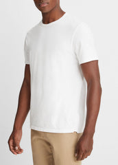 Garment Dye Cotton T-Shirt in Short Sleeve - OPTIC WHITE
