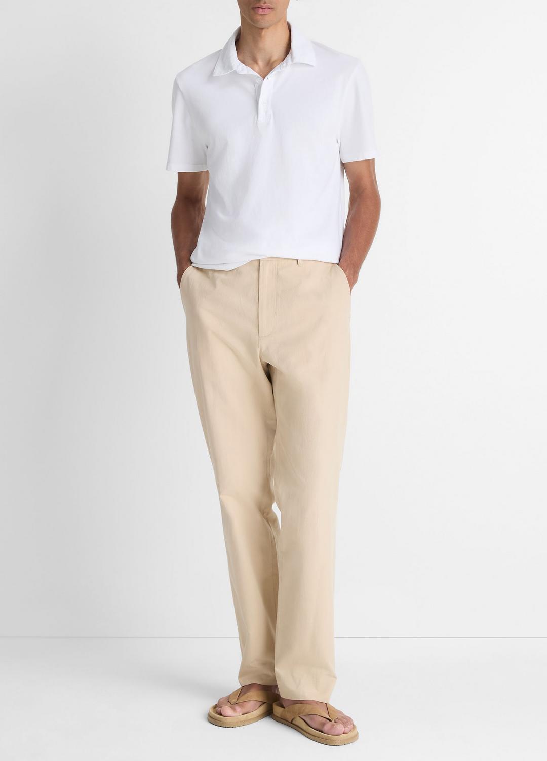 Garment Dye Cotton Polo Shirt in Henleys & Polos - OPTIC WHITE