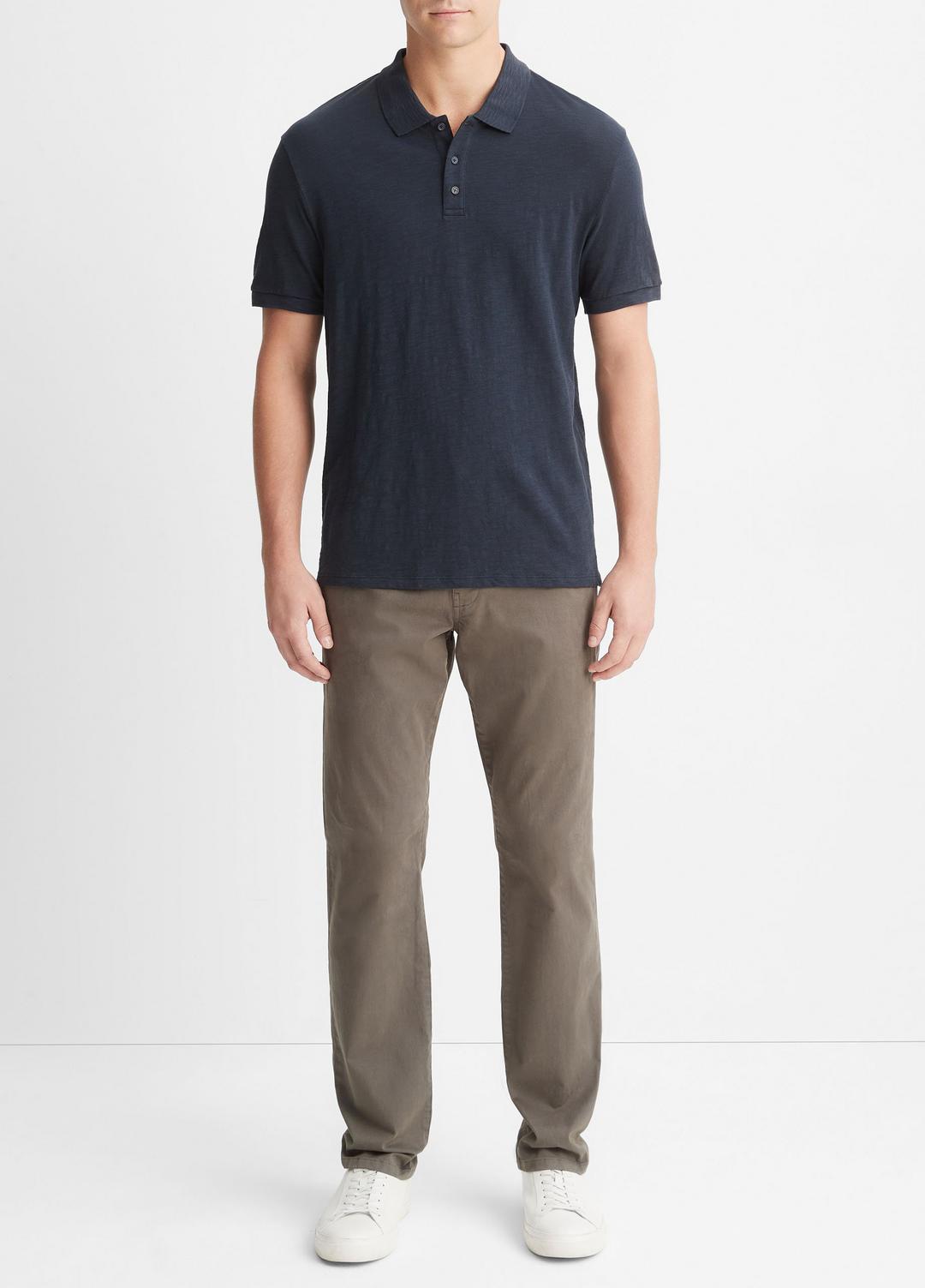 Classic Slub Polo Shirt in Henleys & Polos - COASTAL BLUE