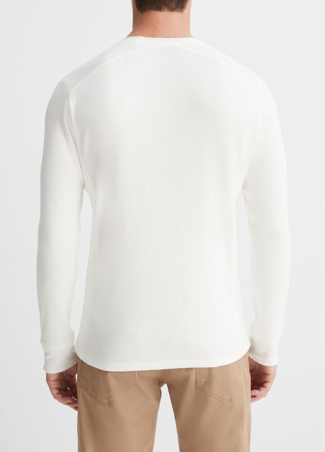 Pima Cotton-Blend Thermal Long-Sleeve Pullover in Long Sleeve - OFF WHITE