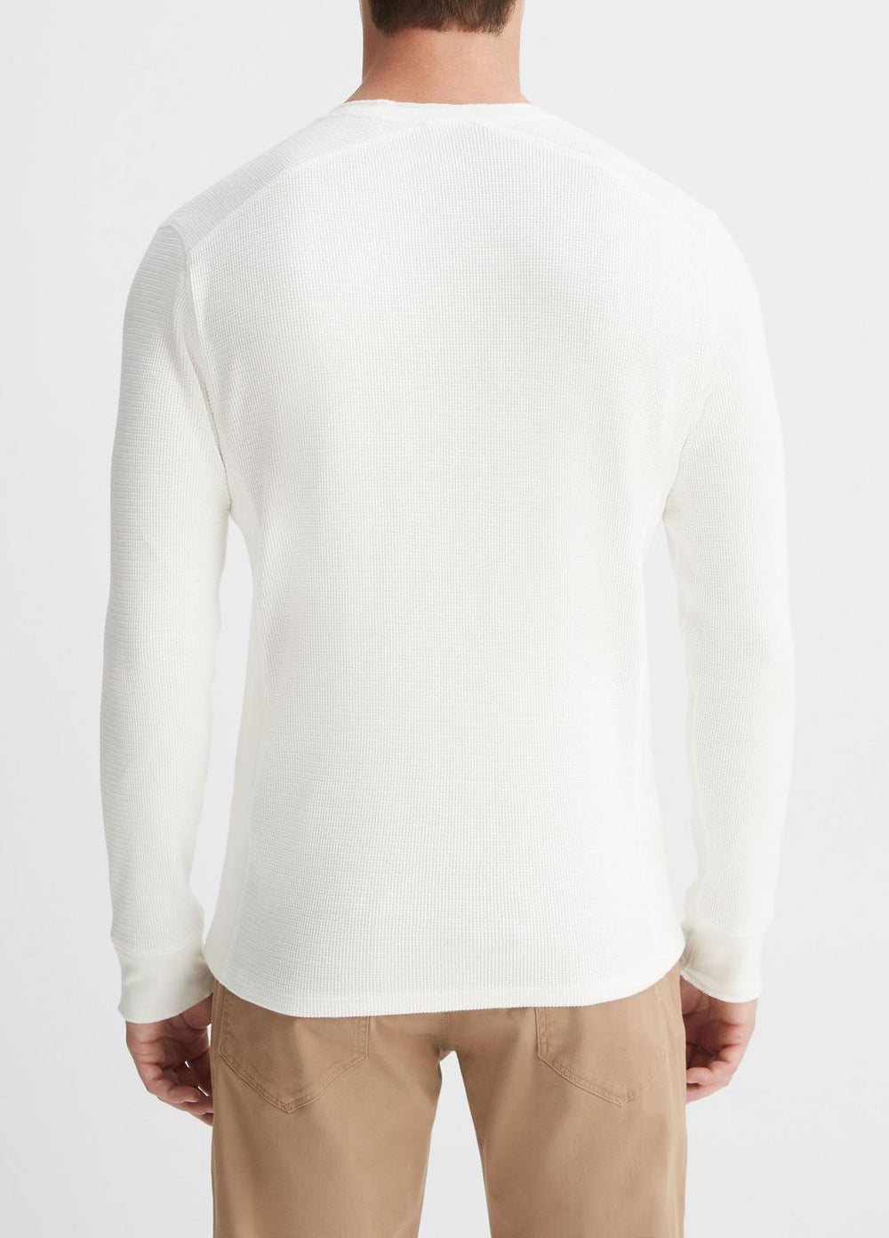 Pima Cotton-Blend Thermal Long-Sleeve Pullover in Long Sleeve - OFF WHITE